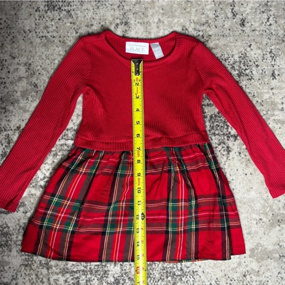 The Children’s Place Red Green Plaid Holiday Christmas Dress Size 2T